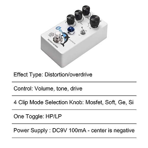 Jemora Distortion/Overdrive Guitare Pédale d’effet 4 Commutateur de Mode Volume/Tone/Contrôles d’Entraînement Compact Portable Digital Overdrive Guitare Effecteur Processeur d’effet pour Guitare - Les Beatles, Paul McCartney, John Lennon, RIngo Starr, George Harrison Jemora Distortion/Overdrive Guitare Pédale d'effet 4 Commutateur de Mode Volume/Tone/Contrôles d'Entraînement Compact Portable Digital Overdrive Guitare Effecteur Processeur d'effet pour Guitare – Image 5