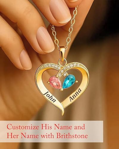 personalized necklace for wife pendant on chain in gift box