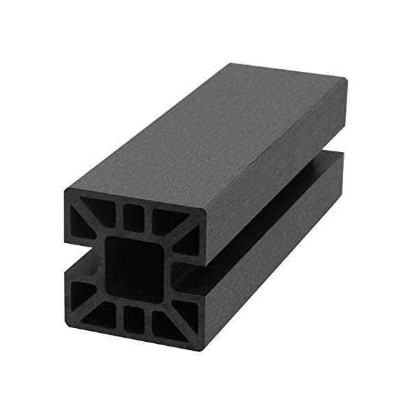 HORI® WPC-Zaun I Sichtschutz-Zaun, Steckzaun, Gartenzaun Komplettset I beidseitig glatt I 4x Quadratisch + 5x Pfosten I… – Bild 8