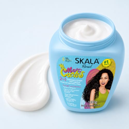 Image of SKALA Mais Cachos Hair Type 3ABC - Eliminate Anti Frizz, For Curly Hair -2 in 1 Conditioning Treatment Cream and Cream To Comb 100% VEGAN 35.2 Oz (1 Pack)