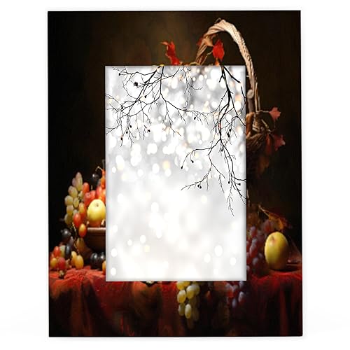 cfpolar Basket Fruits Grapes Apple Cadre photo en bois massif pour photos de 20,3 x 25,4 cm, cadre photo haute définition en acrylique pour table et décoration d'intérieur
