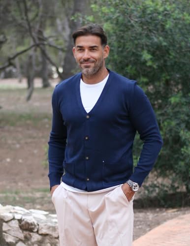 COOFANDY Men's Cardigan Sweater Long Sleeve Casual V Neck Button Down Knitted Sweater with Pockets2