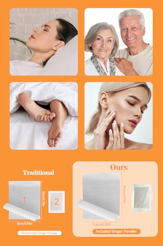 Image of TEWEAE 122-Count Ginger Foot Pads, Bamboo Vinegar & Mugwort Foot Patches to Sleep Better | Stress & Fatigue Relief | Relaxation Foot Spa for Tired Feet | Use During Sleep