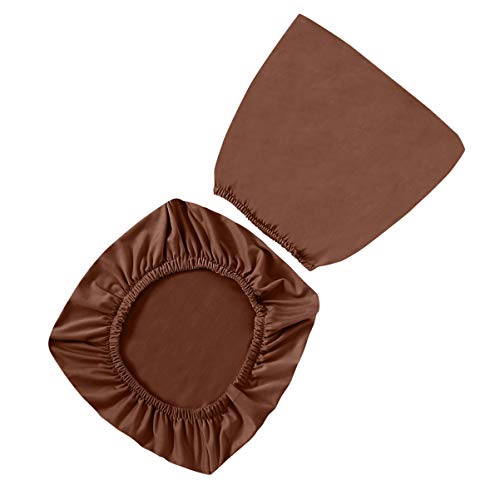 VOSAREA Office Chair Covers Stretch Computer Desk Chair Slipcovers Protector Removable Washable Chair Seat Cushion Protectors (Coffee) - Image 3