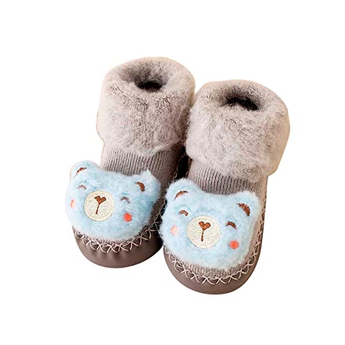 FGUUTYM Otoño e invierno cómodo bebé bebé zapatos lindos dibujos animados niños algodón cálido transpirable antideslizante piso zapatillas zapatillas barato, gris, 19 EU