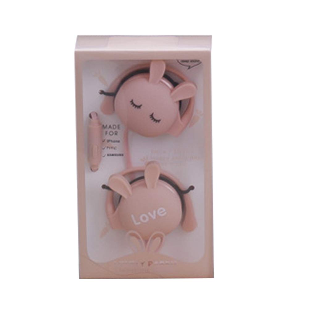 Dibujos animados Animal Ear Hook 2.5mm Wired Auricular Deporte Correr Auriculares Estéreo Niños Niñas Auriculares Rosa