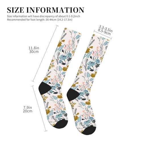 Floral Pattern Socks For Women & Men Support Circulation For Nurse, Travel, Flight4