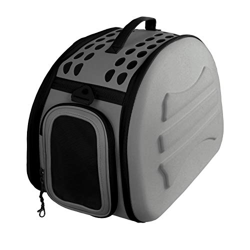 YATEK Transportin para Perros y Gatos Plegable y Lavable, Recomendado para Mascotas de hasta 6kg de Color Gris Oscuro