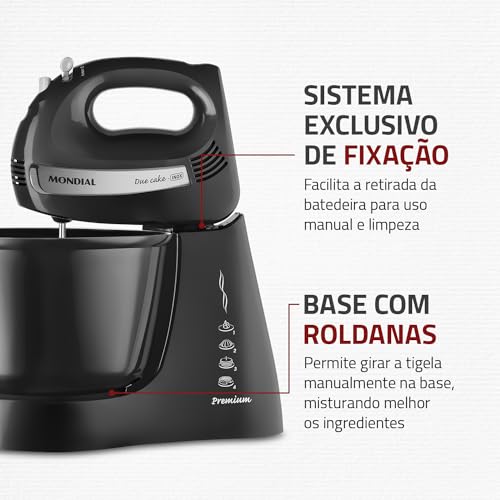 Batedeira Premium, Mondial, Preto/Inox, 500W, 110V - B-04 NP