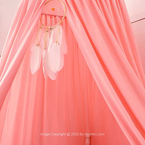 Hommi Lovvi Bed Canopy For Girls, Princess Canopy For Girls Bed, Nursery Crib Canopy For Kids Room Decor, Extra Large Hanging Girls Canopy Full Size Play Tent Reading Corner With String Light - Pink #TOP4