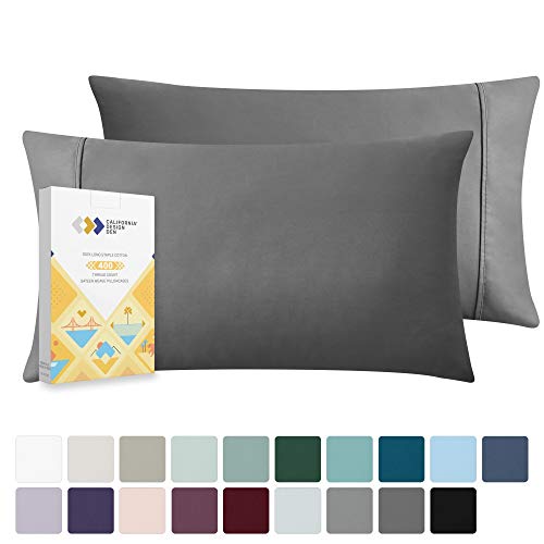 California Design Den 400-Thread-Count Cotton Dark Grey Standard Size Pillowcases - Long-Staple Combed