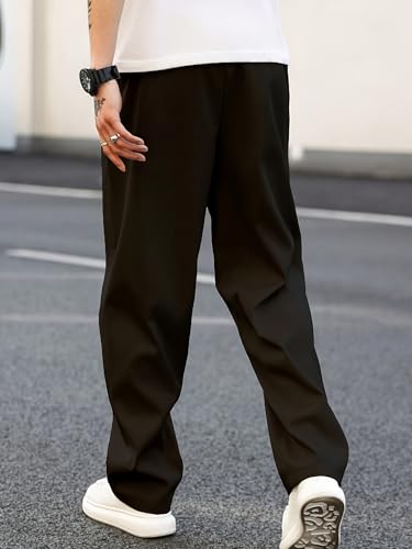 Image of dockstreet Men's /Unisex Open Bottom Drawstring Pure Cotton Stretchable Baggy Jogger Pants