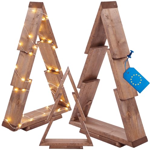 MODO24 Weihnachtsbaum Holz 3D 59,5x39x9,5 cm, Moderne Weihnachtsdeko, FSC...