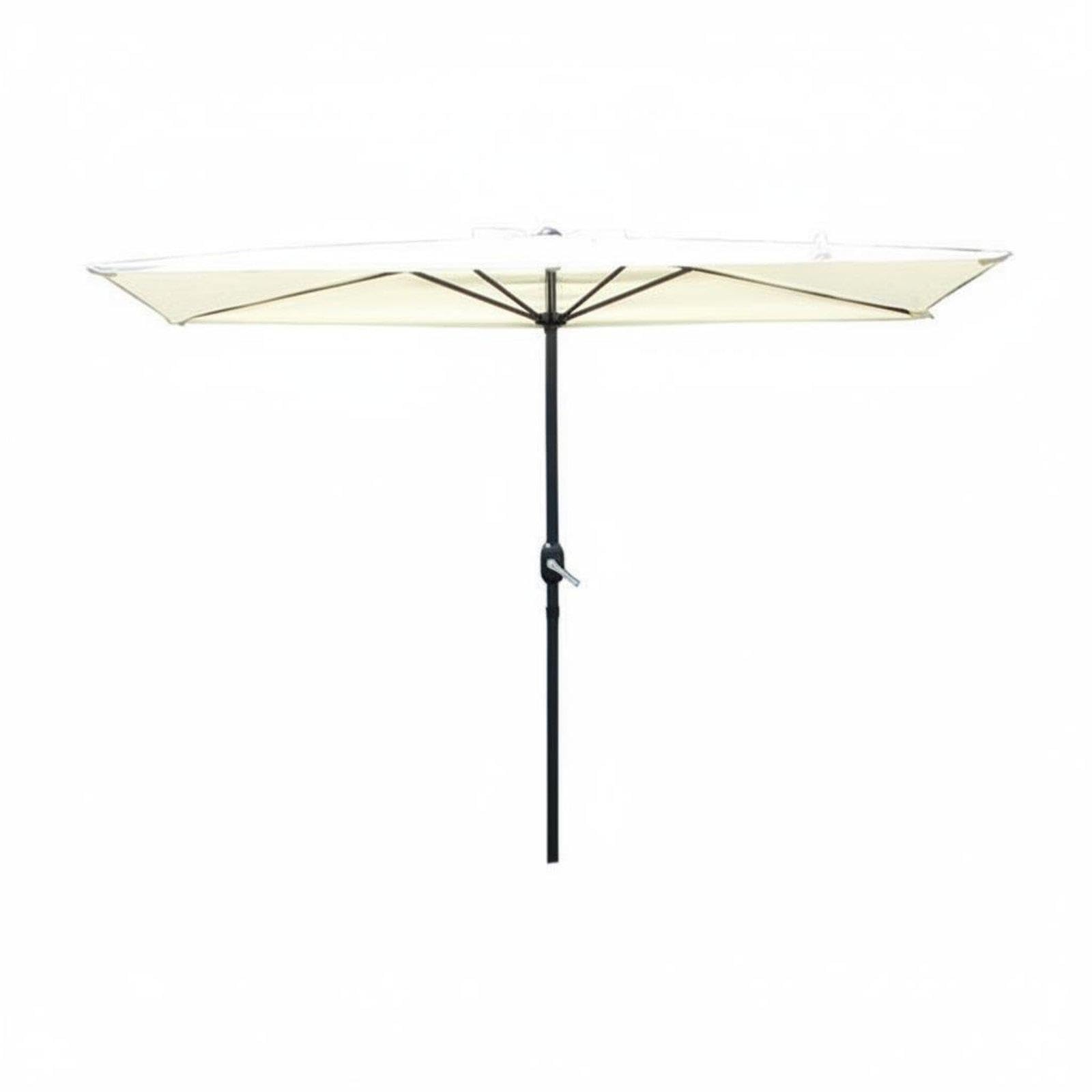 Half Patio Umbrella Protection Wall-Mounted Parasol Weather-Resistant Wall-Side for Apartment Dwellers, Cafe Owners, Courtyard, Storefront Off-white Crank No Base-image-48
