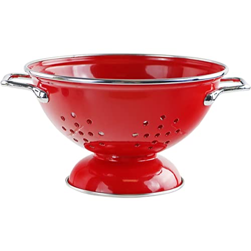 Calypso Basics by Reston Lloyd Powder Coated Enameled Colander, 1 Quart, Red