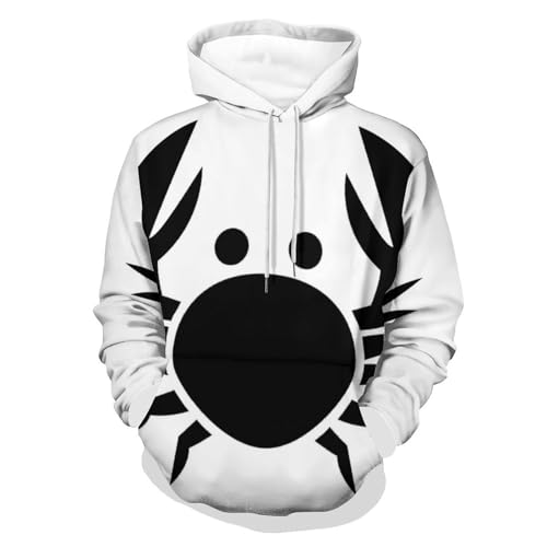 Hoodie Crabe Noir Sweats À Capuche Manche Longue S | Sweatshirt Pull pour Homme Femme UMENG