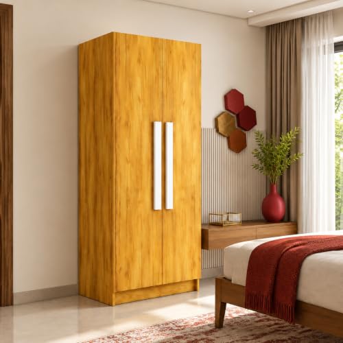 Image of Bniture 2 Door Wooden Wardrobe for Bedroom | Almirah for Clothes with 4 Shelves, Engineered Wood Wardrobe for Clothes | Cupboard for Bedroom (46D x 80W x 182H CM) | 3 Years Warranty (Giant Wood)