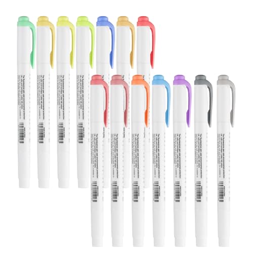 15 Stück Highlighter Pen Marker, Pastell Assorted Farben, Dual Tip Textmarker, Aesthetic Marker Stifte, Textmarker Pastell, Marker mit Breiter und Feiner Spitze für Ausmalen, Unterstreichen, Hervorheb