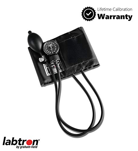 Image of Graham-Field Manual Blood Pressure Monitor - Adult Size, Black BP Cuff with Aneroid Gauge and Carry Case