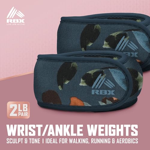 Image of RBX Wrist & Ankle Weights Set (2LB Pair /1LB Each), Adjustable Comfort Fit for Training & Toning