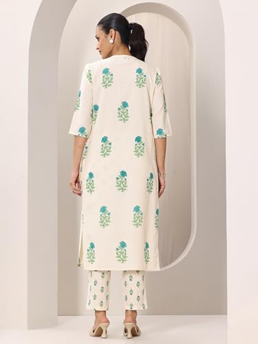 Image of Libas Printed Cotton Straight Kurta with Trouser