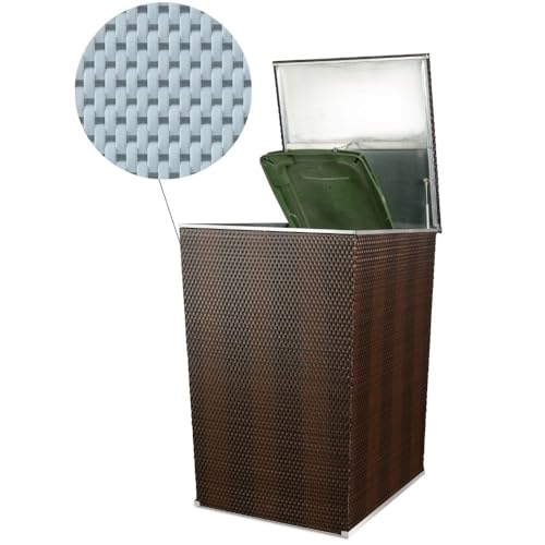 Rattan Mülltonnenbox, Mülltonnenverkleidung aus Kunststoff,117cm x...