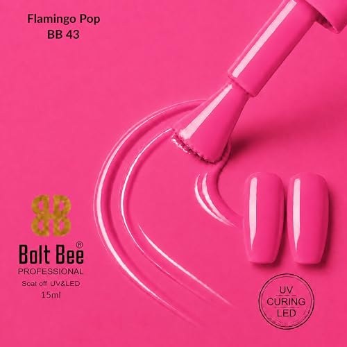 Image of Bolt Bee Pink Color Gel Nail Polish Soak Off UV Gel 15ML DIY at Home Manicure Salon Nail Art
