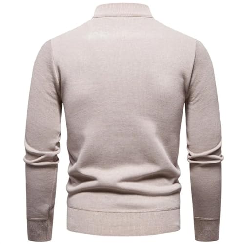 Men's Thick Knitted Sweater Korean Style Slim Fit Half Zipper Pullover Sweaters3