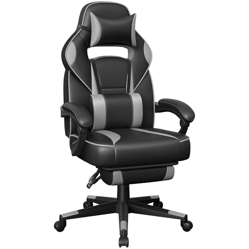 SONGMICS Gaming chair, bureaustoel met voetsteun