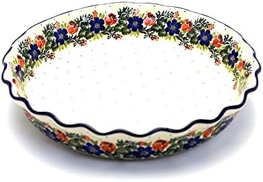 Polish Pottery Baker - Pie Dish - Fluted - Garden Party