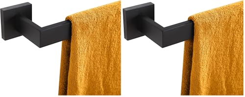 Image of KOKOSIRI 20-Inch Single Towel Bar, Bathroom Kitchen Towel Holder, Wall Mounted SUS304 Stainless Steel Towel Rack, Matte Black, B4003BK-L20 (Pack of 2)