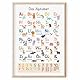 MeinBaby123® XL ABC Lernposter Grundschrift für Kinder (GS) | Buchstaben Laute von A - Z | Alphabet ABC | geeignet für Kindergarten, Vorschule, Grundschule (Lernposter Tiere A2)