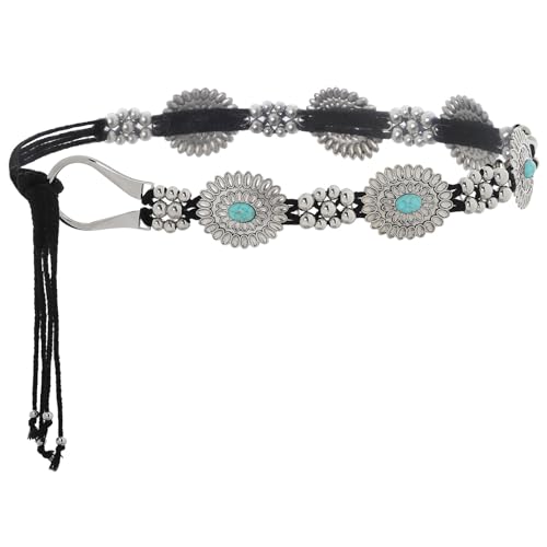 ELABEST Concho Belt Turquoise Chain Belt Cowgirl Waist Belt