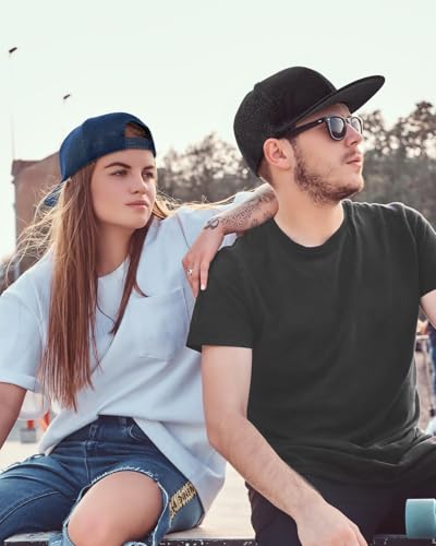 Image of Century Star Snapback Hats for Men Flat Bill Brim Baseball Cap Women Adjustable Hip Hop Style Blank Trucker Hat