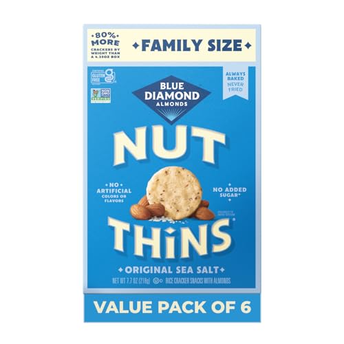 Image of Blue Diamond Almonds Nut-Thins Original Family Crackers, 7.7 oz, Pack of 6