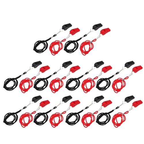 20 silbatos deportivos plásticos con cordón para entrenadores miniatura 1