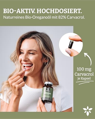 Heldengrün® Oregano & Schwarzkümmelöl Kapseln [HOCHDOSIERT] 100 mg Carvacrol pro Kapsel - Bio Oregano Öl mit +82% Carvacrol aus Griechenland - magensaftresistent, laborgeprüft & vegan - 90 Stück