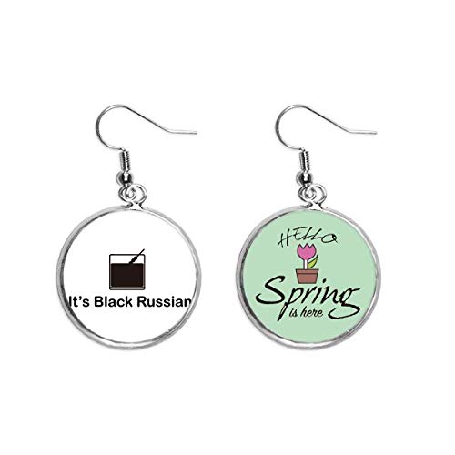 Pendientes Black Russian con colgante decorativo de resina ligera
