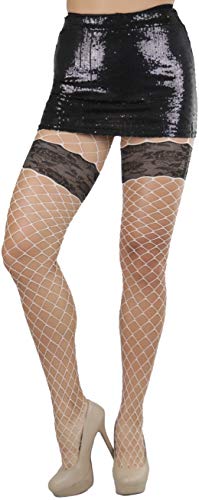 Image of ToBeInStyle Women's Elegant Floral Lace Inspired Spandex Net Full Length Tights