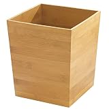 cesto de basura de madera con tapa LAVADO FÁCIL: Dado que algunas veces los residuos pueden desprender olores desagradables o incluso ensuciar la papelera, esta papelera de plástico se limpia muy fácilmente. Simplemente pase un trapo y su papelera estará tan limpia como el primer día.