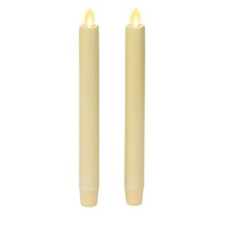 Luminara Flickering Flameless Ivory Taper Candles - Warm LED Light Flame - 2 AA Battery Operated Decor for Dining Room Table Centerpieces, Fireplace Mantel, Dinner Party, Reception - Set of 2 Tapers