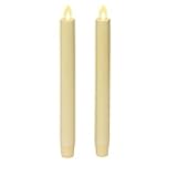 Flickering Flameless Ivory Taper Candles - Warm LED Light Flame - 2 AA Battery Operated Decor for Dining Room Table Centerpieces, Fireplace Mantel, Dinner Party, Reception - Set of 2 Tapers