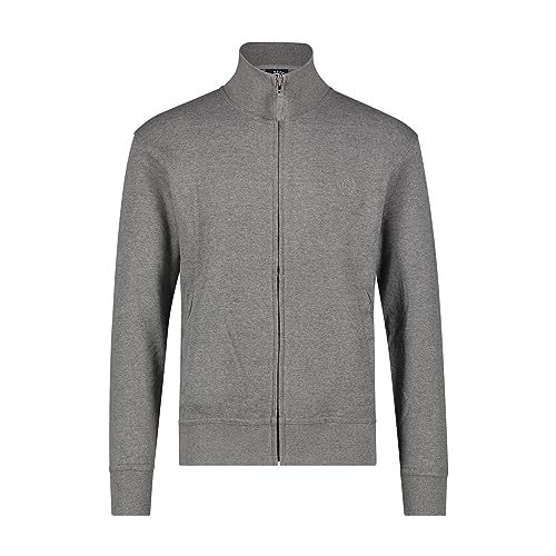 Sweat léger zippé Be Board Art 9114 en pur coton gris clair chiné tailles M à 3XL