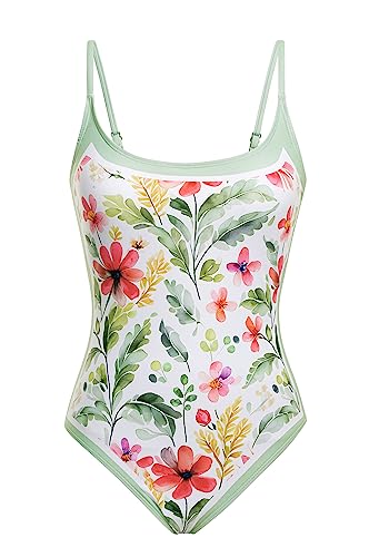 Image of Narecte Sexy One Piece Bathing Suit for Women Tummy Control High Cut One Piece Swimsuit Womens