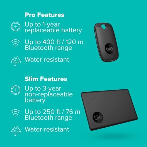 Tile Performance Pack (2022) Bluetooth Item Finder Set - 2 Pack (1 Pro, 1 Slim), Works with Alexa and Google Smart Home, iOS & Android Compatible, Find your Keys, Wallets, Remotes & More
