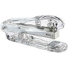 OSCO Clear Acrylic Stapler | 10 Sheet Capacity | Transparent | Standard 26/6mm Staples | Handheld | Top-Loading | H5.4 x W3.3 x D12.6 cm |