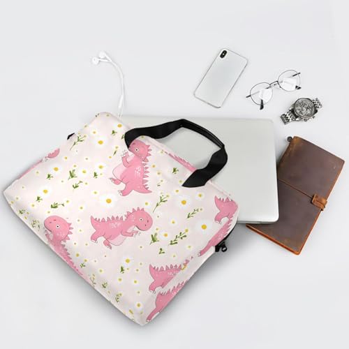 Bolsa maletín para laptop rosa diseño dinosaurio 13-15.6" miniatura 7