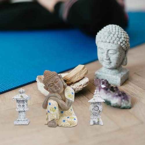 UPKOCH Esculturas de Buda Meditação Zen Buddha Estatueta Jardim Ao Ar Livre Em Miniatura Decoração D