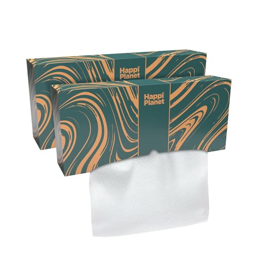 Image of Happi Planet | Reusable Kitchen Towels | (Pack of 2) 40 Pulls - 4000 Times Washable | Pull Wipe Wash Reuse | Highly Absorbent, Eco-Friendly, Non-Toxic | For Oil, Water, Tea, Ketchup & Flour Stains
