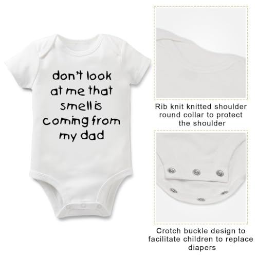 Rocksir Funny Slogan Super Soft Cotton Comfy Baby Short Sleeve Bodysuit2